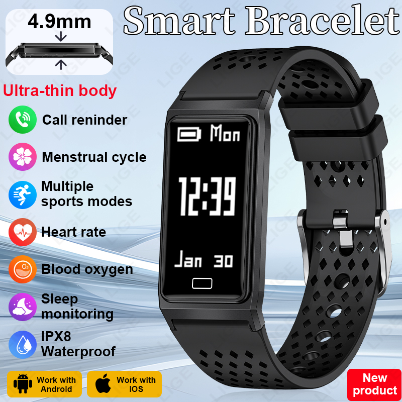 Smartwatch Slim Watches For Men - Ультратонкий смарт-браслет 4,9 мм с дышащим
