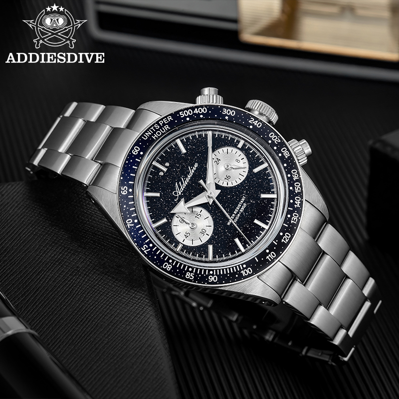 Watch Crown Pusher - Кварцевые часы ADDIESDIVE VK64 с хронографом