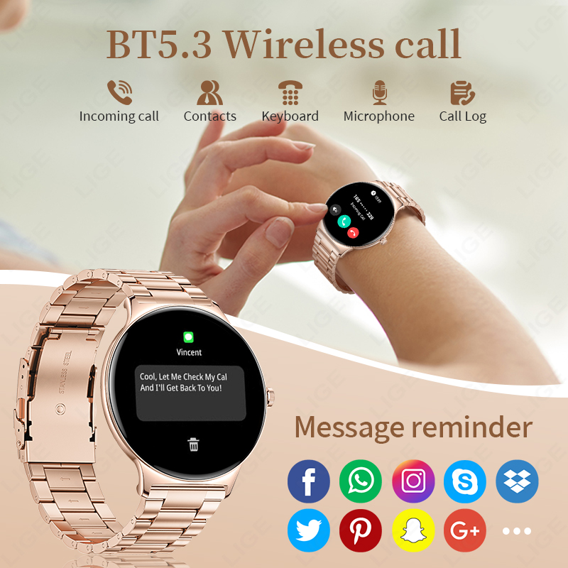 Новые умные часы LIGE толщиной – обзор и цена Smartwatch Slim Watches For Men